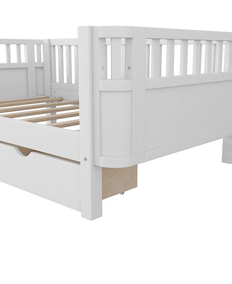 Streamdale Furniture Wood Low Profile Twin Platform Bed with Rails