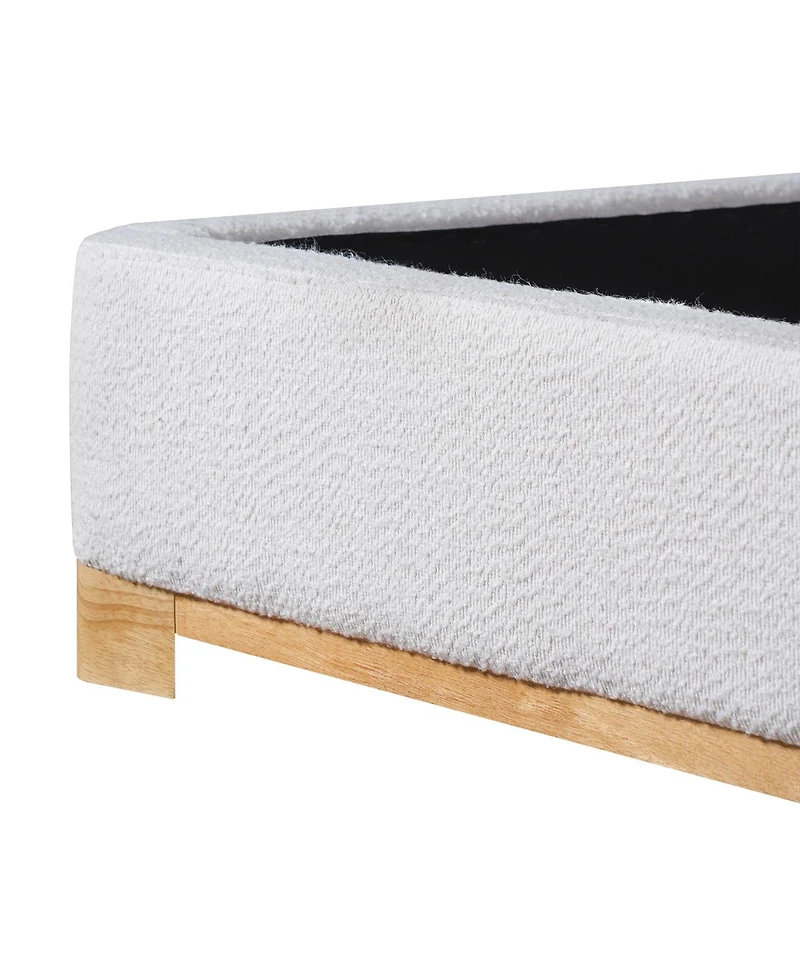 Streamdale Furniture California King Boucle Curved Headboard Bed Frame