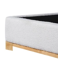 Streamdale Furniture California King Boucle Curved Headboard Bed Frame