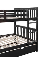 Streamdale Furniture Full over Full Bunk Bed with Twin Size Trundle and Ladder