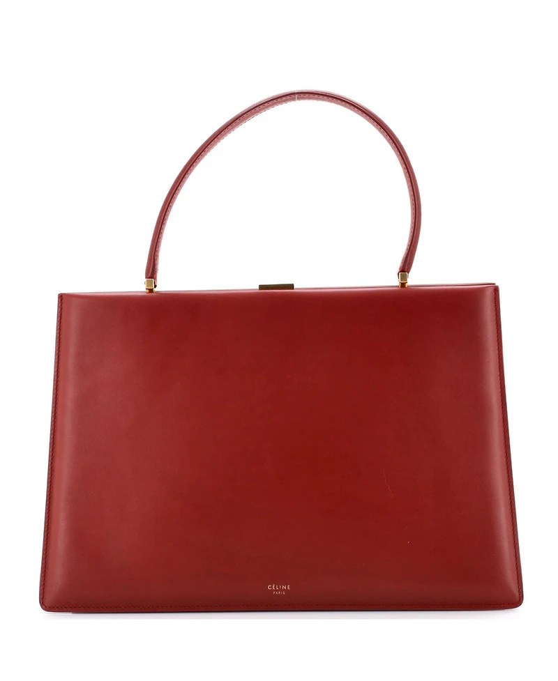 Pre-Owned Celine Medium Clasp Top Handle Bag Leather