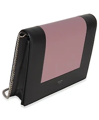 Pre-Owned Celine Grey Pink Smooth Calfskin Frame Evening Clutch On Chain