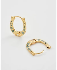 Fable England Gold Lucky in Love Hoop Earrings