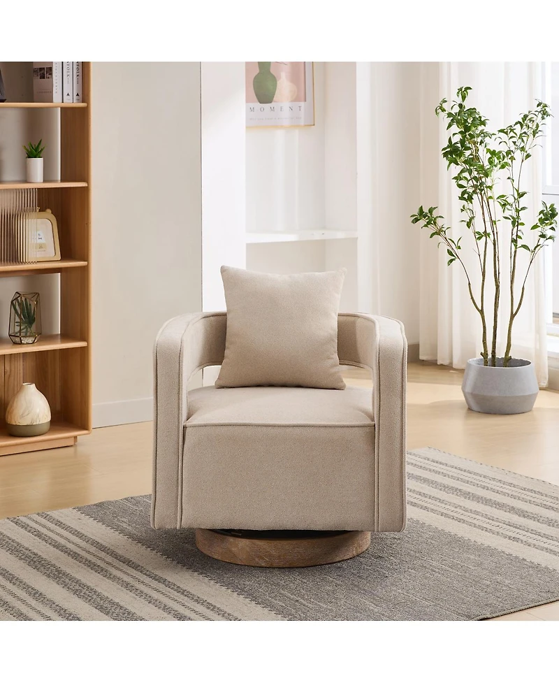 Streamdale Furniture Modern Swivel Accent Chair with Weathered Base