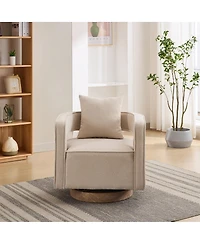 Streamdale Furniture Modern Swivel Accent Chair with Weathered Base