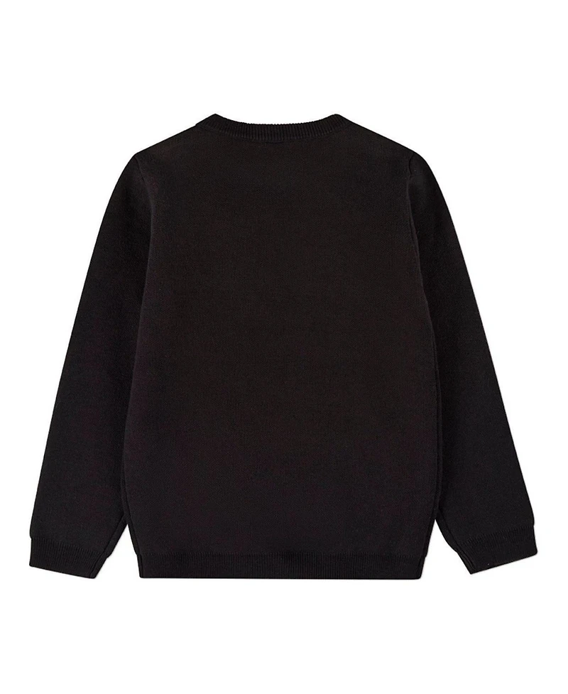 MeMoi Boys (4-12) Knit Pullover Crewneck Sweater with Embossed 3D Crest