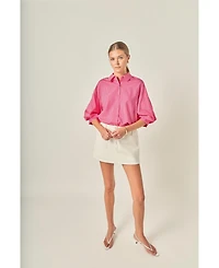 English Factory Women's Striped Ballon Sleeves Shirt