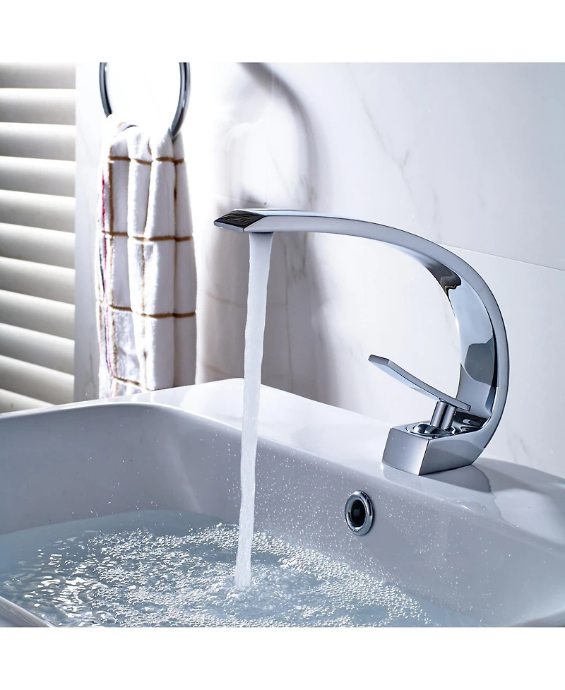 Phying Chrome Bathroom Faucet,Faucet for Bathroom Sink, Single Hole Bathroom Faucet Modern Single Handle Vanity Basin Faucet