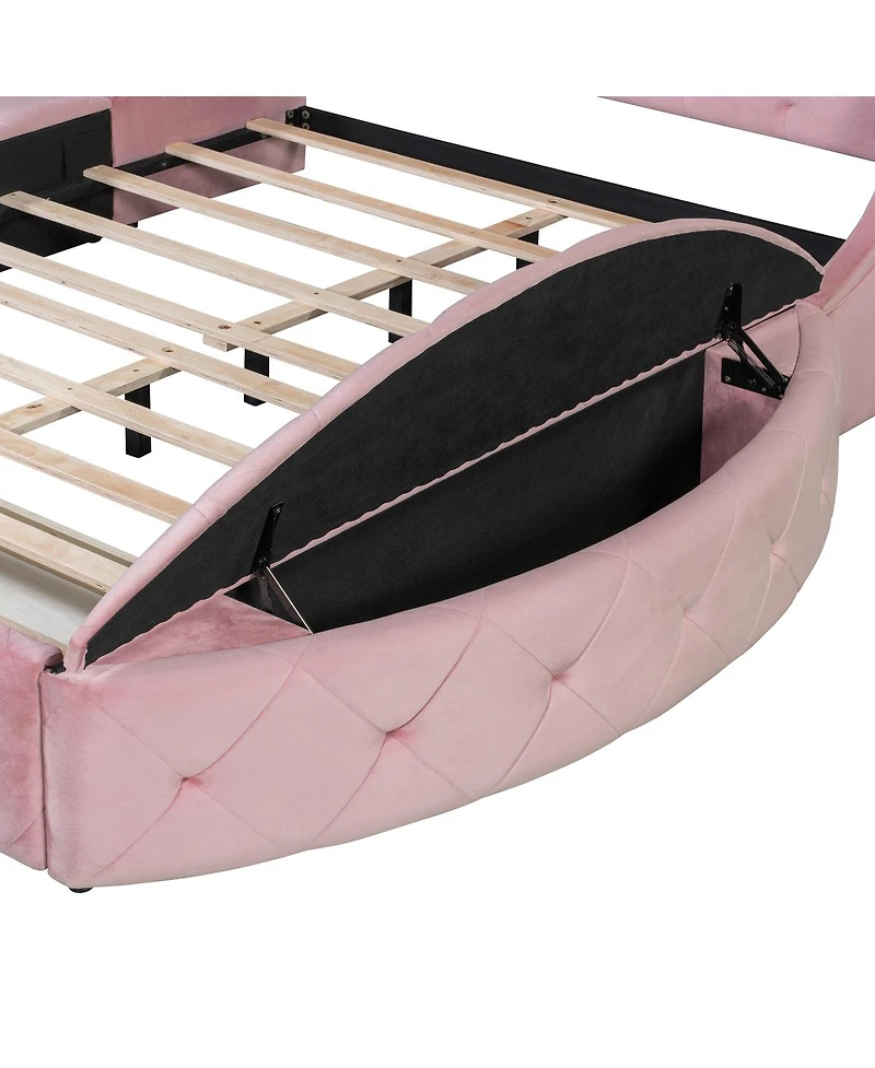 Streamdale Furniture Storage Bed with Wingback Headboard