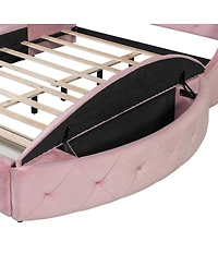 Streamdale Furniture Storage Bed with Wingback Headboard