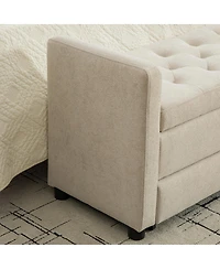 Streamdale Furniture 58.27" Modern Upholstered Storage Bench with Rolled Arms