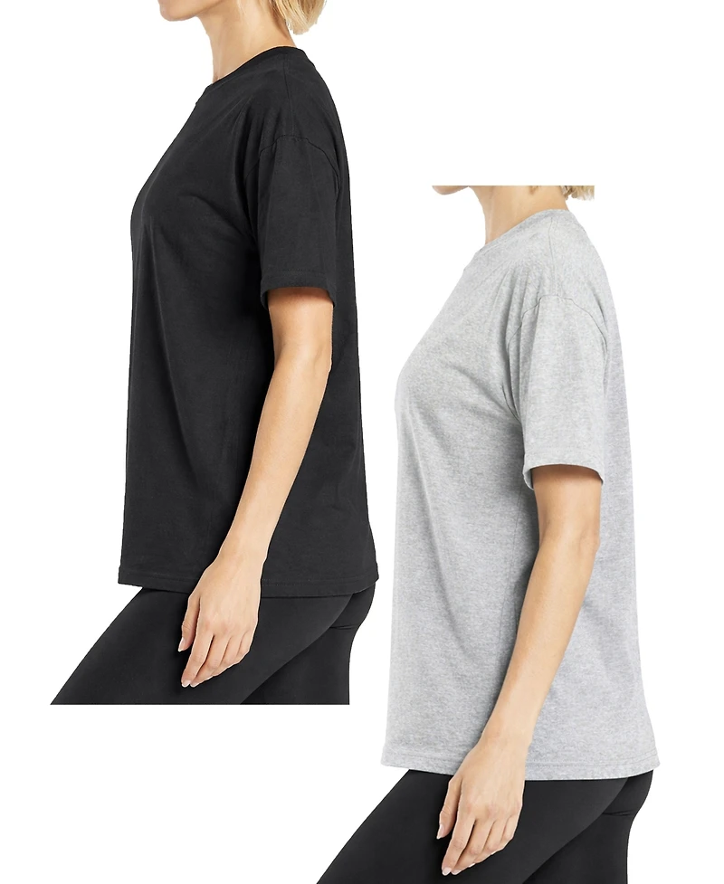Blue Ice Women's Loose Fit Short Sleeve Crew Neck Solid Tee- Pack
