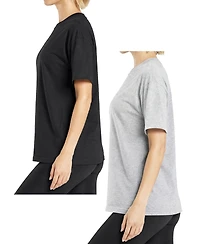 Blue Ice Women's Loose Fit Short Sleeve Crew Neck Solid Tee- Pack