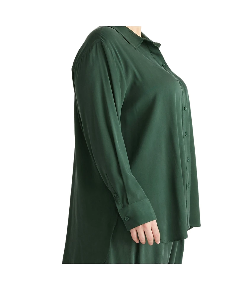 Universal Standard Plus Sizes Cooling Stretch Cupro Artist Women's Shirt