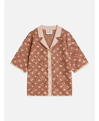 Scotch & Soda Women's and Tops Tees Jacquard Knitted Short-Sleeve Shirt, Rose Dust, X-Large