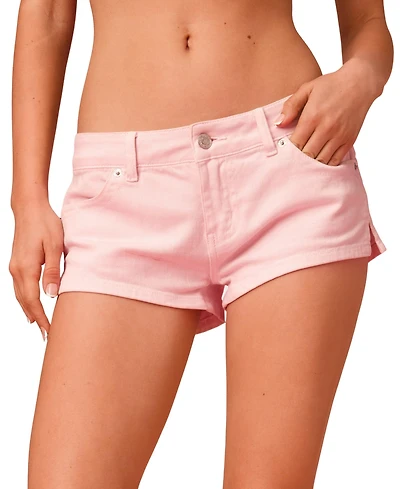Edikted Womens Barbie Low Rise Denim Micro Shorts
