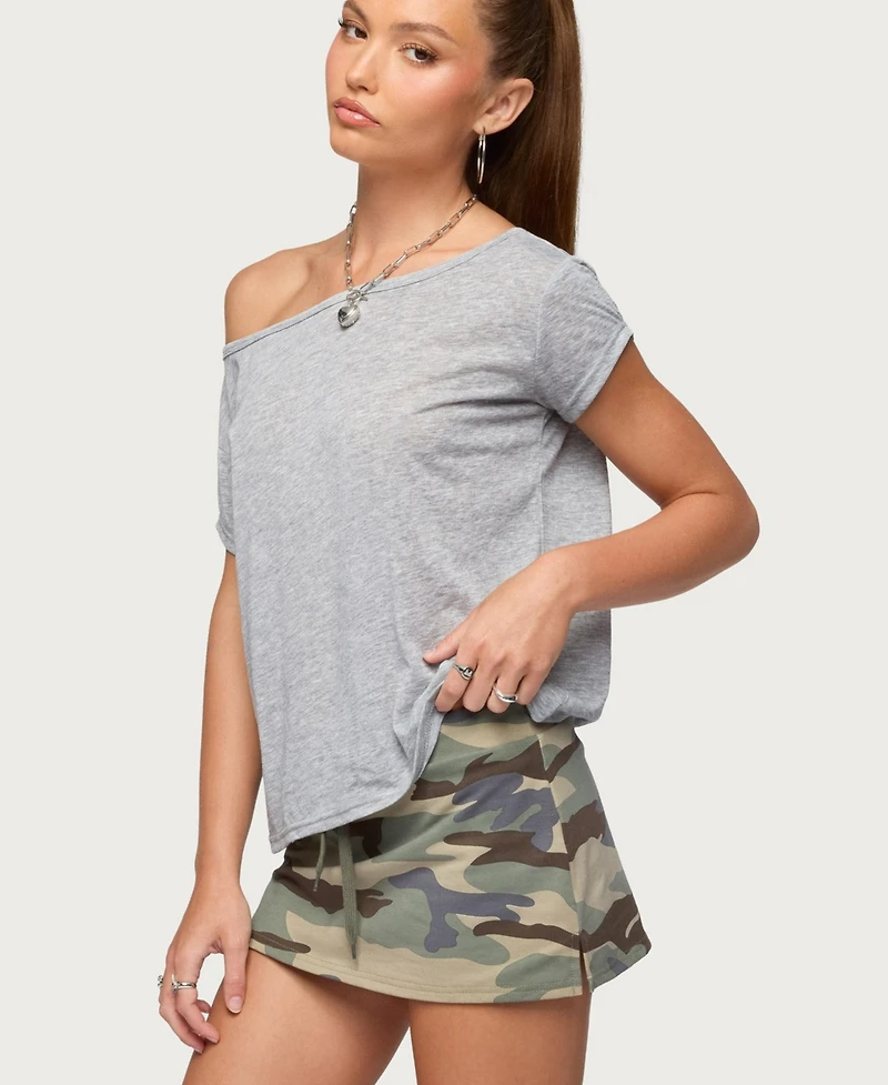 Edikted Women's Amora Off Shoulder Sheer Top
