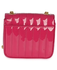 Pre-Owned Saint Laurent Pink Patent Matelasse Monogram Small Vicky Chain Bag