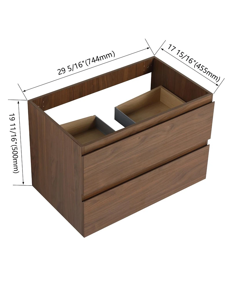 Sillysis Inch Wall Mounted Bathroom Vanity Cabinet with Soft Close Drawers
