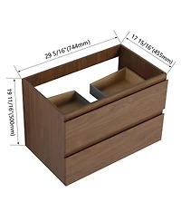 Sillysis Inch Wall Mounted Bathroom Vanity Cabinet with Soft Close Drawers