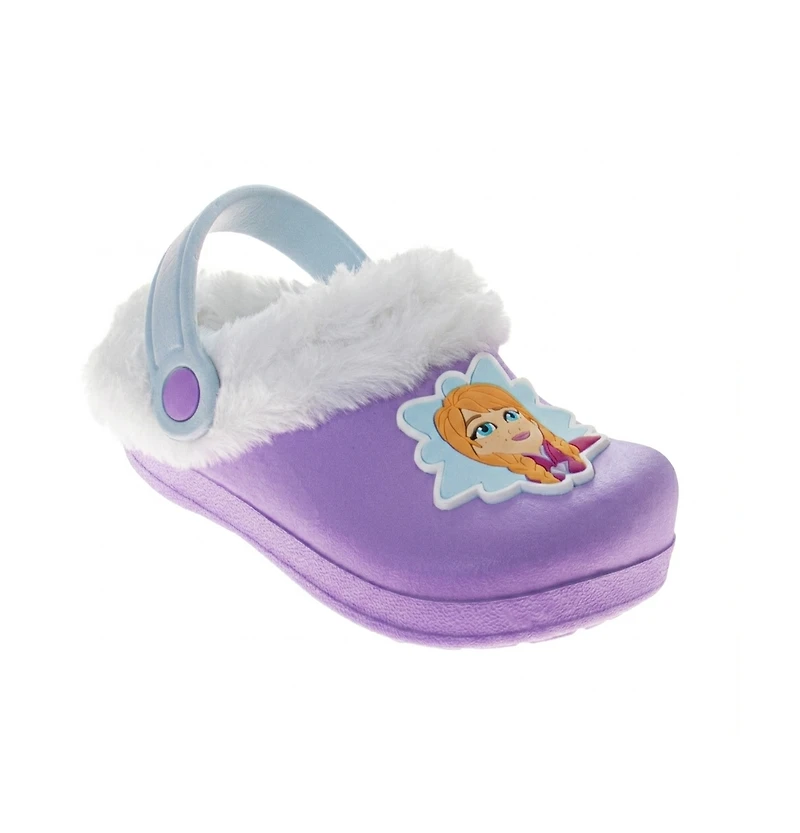 Disney Girls' Frozen Anna and Elsa Clogs Fuzzy, Fleece Lined, and Warm Garden Shoes