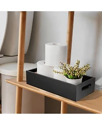 Yigii Pine Wood Toilet Basket with Handles for Bathroom Organization