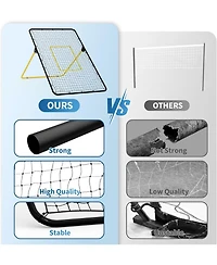 Xo Volleyball Rebounder Net, Adjustable Bounce Trainer for Serving Passing, Portable Foldable Training Net