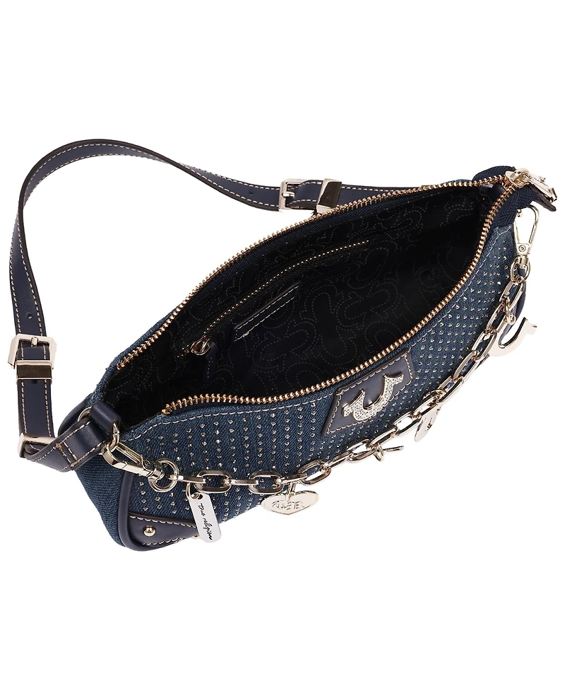 True Religion Women's Sparkle Denim Shoulder Bag
