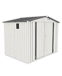 Mondawe 8 x 6 Outdoor Metal Storage Shed with Side Window, Lockable Door, Garden Tool Shed