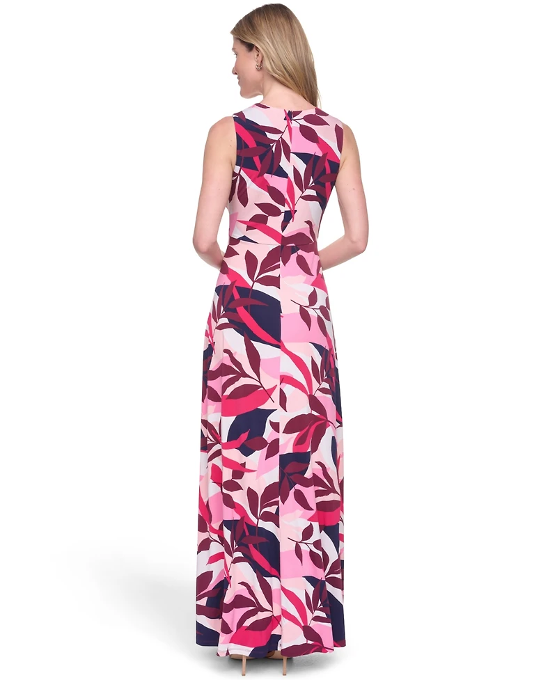 Jessica Howard Women's Sleeveless Tuck Front Maxi Dress