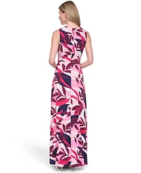 Jessica Howard Women's Sleeveless Tuck Front Maxi Dress