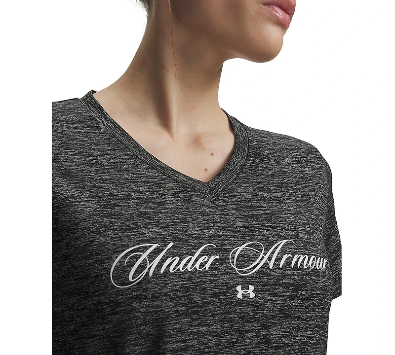 Under Armour Women's Tech Twist Script Short-Sleeve Top