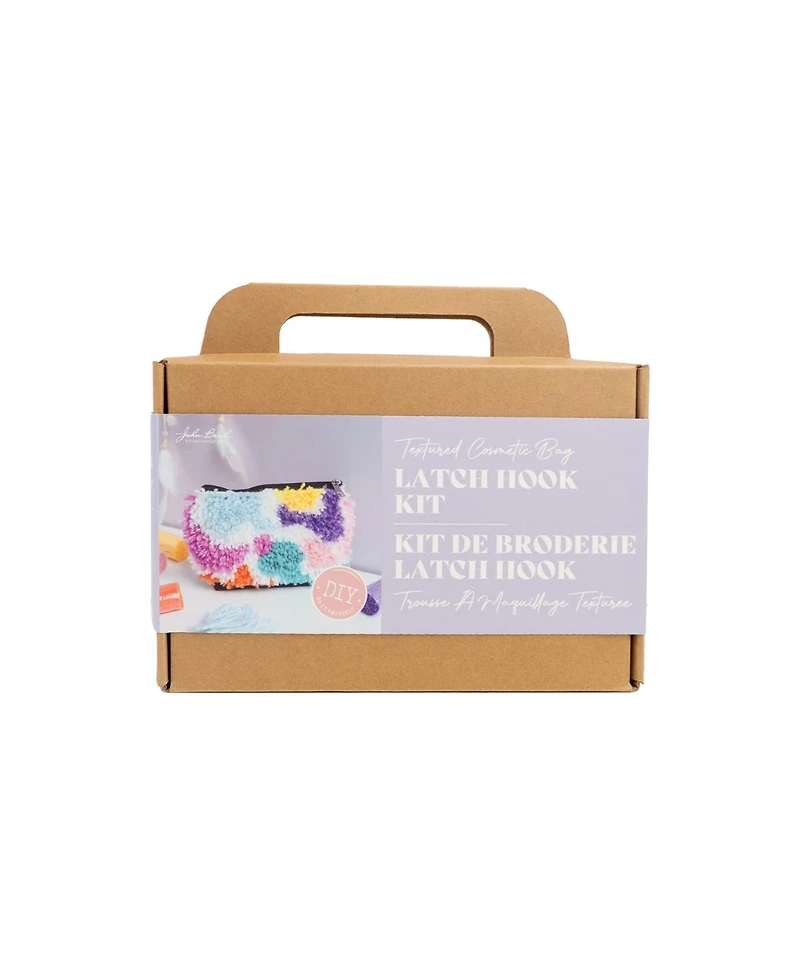 John Bead Textured Cosmetic Bag Latch Hook Diy Kit for Beginners