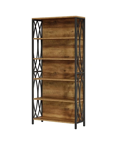 Slickblue 70.87 Inch Industrial Bookcase with 6 Tier Storage Shelves