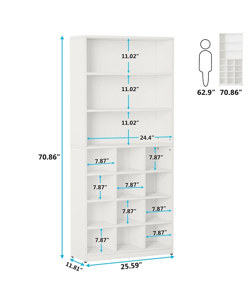 Slickblue Freestanding Shoe Cabinet Holds 24 Pairs with Side Hooks