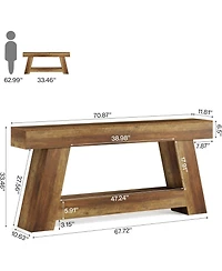 Slickblue 2-Tier Console Table with Open Shelf Storage for Entryway and Hallway