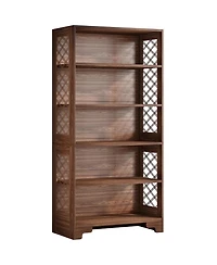 Slickblue Modern 70.8 Inch Bookshelf with 6 Tier Storage Design