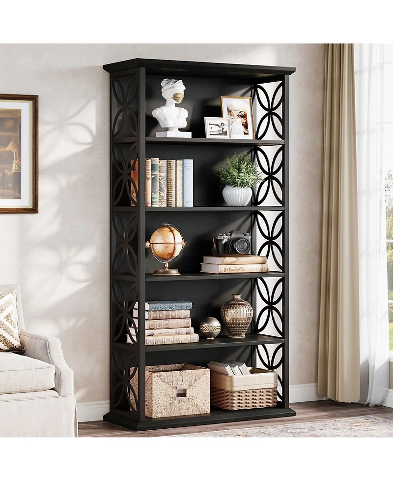Slickblue Modern 6 Tier Bookcase with Metal Frame for Home Office