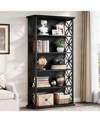 Slickblue Modern 6 Tier Bookcase with Metal Frame for Home Office