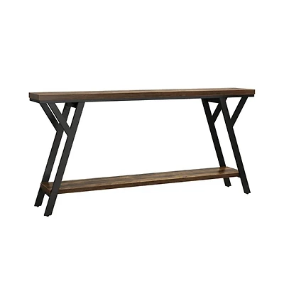 Slickblue Industrial Sofa Console Table with 2-Tier Storage Shelf for Entryway