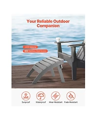 Cozito Adirondack Ottoman, Hdpe Folding Patio Foot Rest