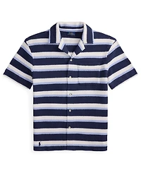 Polo Ralph Lauren Men's Striped Herringbone Camp Shirt