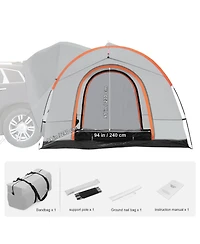 Cozito Suv Camping Tent, 8 x 8 feet Rear Hatch Tent with Rainfly, Carry Bag and PU2000 Fabric