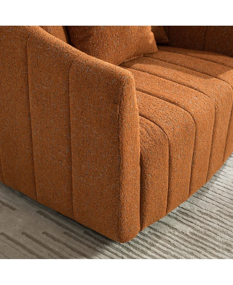 Streamdale Furniture Swivel Barrel Chair and Half with Storage Ottoman Set