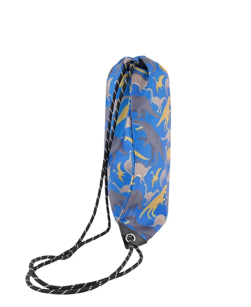 Deux par Deux Little Boy Dinosaur Playful Lightweight Durable Drawstring Bag