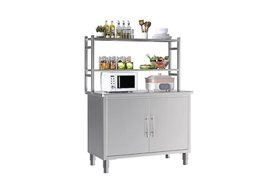 Aecojoy Stainless Steel Table with Cabinet 40"x20" Prep Table for Commercial Kitchen Countertop