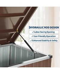 gaomon Deck Box 160 Gallon Waterproof Patio Storage Container, Metal Outdoor Storage Box with 0.6 mm Galvanized Steel and 0.3 mm Coated Steel Panels