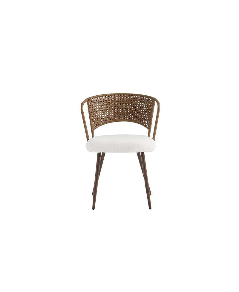 Streamdale Furniture 2 Piece Wicker Dining Chair Set with Cushioned Cane Back and Metal Legs