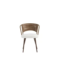 Streamdale Furniture 2 Piece Wicker Dining Chair Set with Cushioned Cane Back and Metal Legs