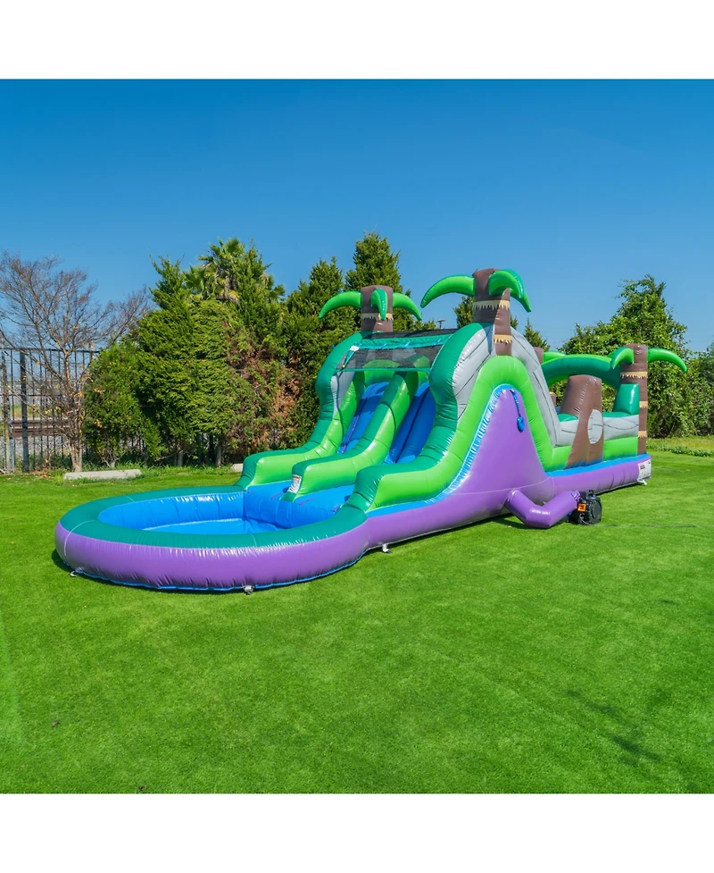 Pop Jump Tropical 28' Obstacle Course with Slide